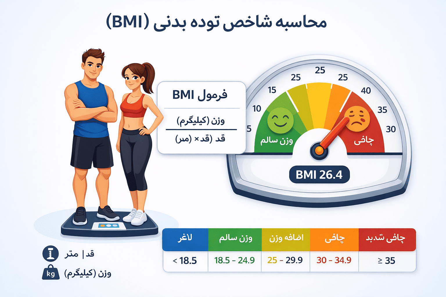 محاسبه BMI آنلاین با قد و وزن